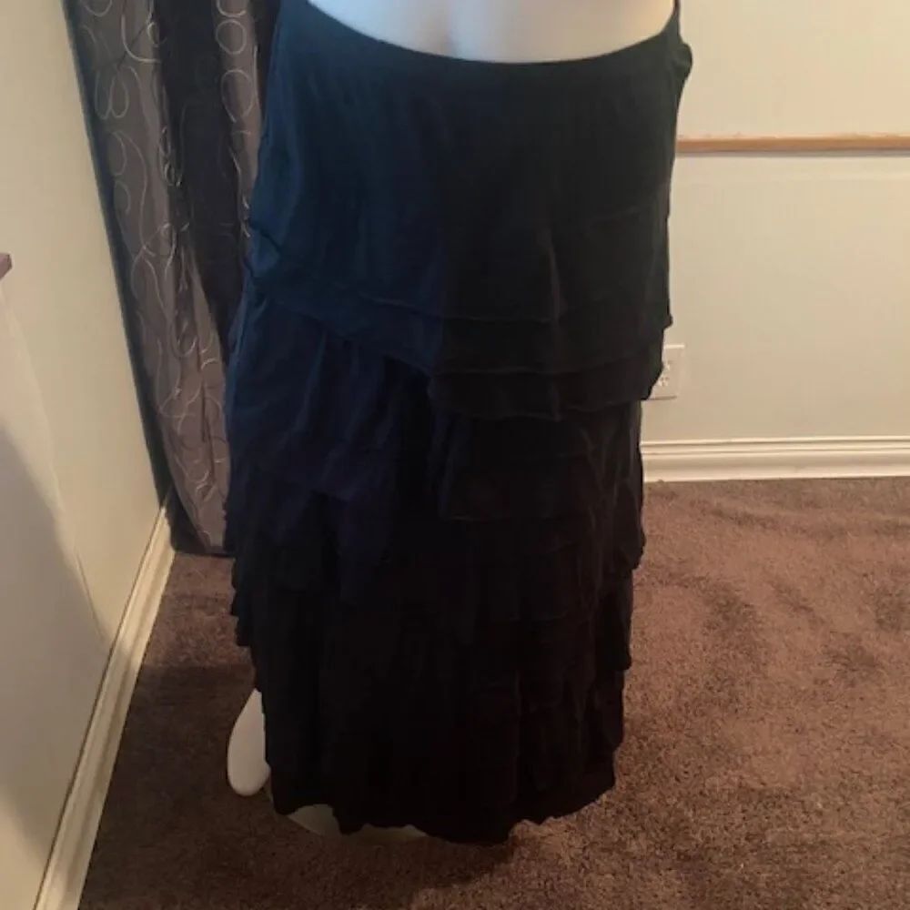 Soft Surroundings Black Knit Layer skirt, size LP
